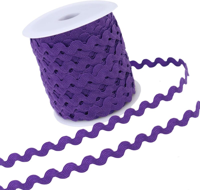 GXTIZAS Rick Rack Wave Bending Fringe Trim 40 Yards Purple Lace Ribbon RIC Rac Trim for Sewing Clothes Gift Wrapping Home Party Decoration - Image 1